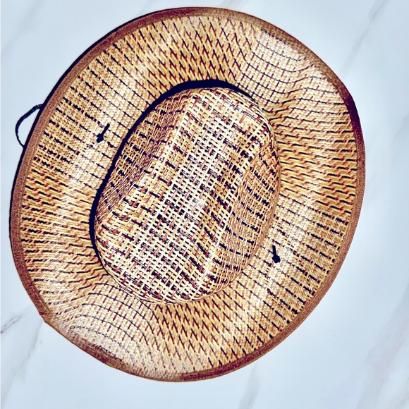 Texas Straw Cowboy Hat - tan trim